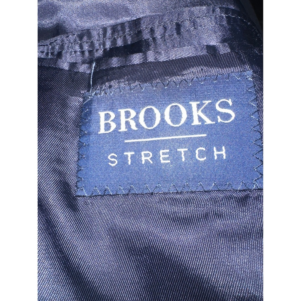 Brooks Stretch Mens 48L Wool Blend 3 Button Blazer Jacket Black Made in Israel